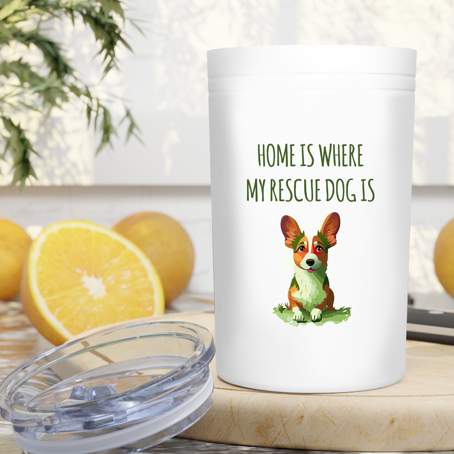 Home is Where My Rescue Dog Is / Vacuum Insulated 11oz Tumbler Mug / Rescue Dog Lover / Dog Lover Gift