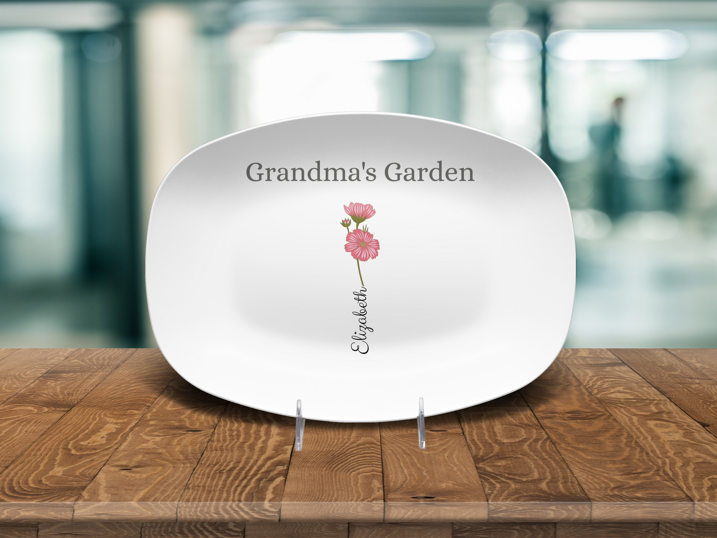 Grandma's Garden Birth Month Flower Personalized Platter