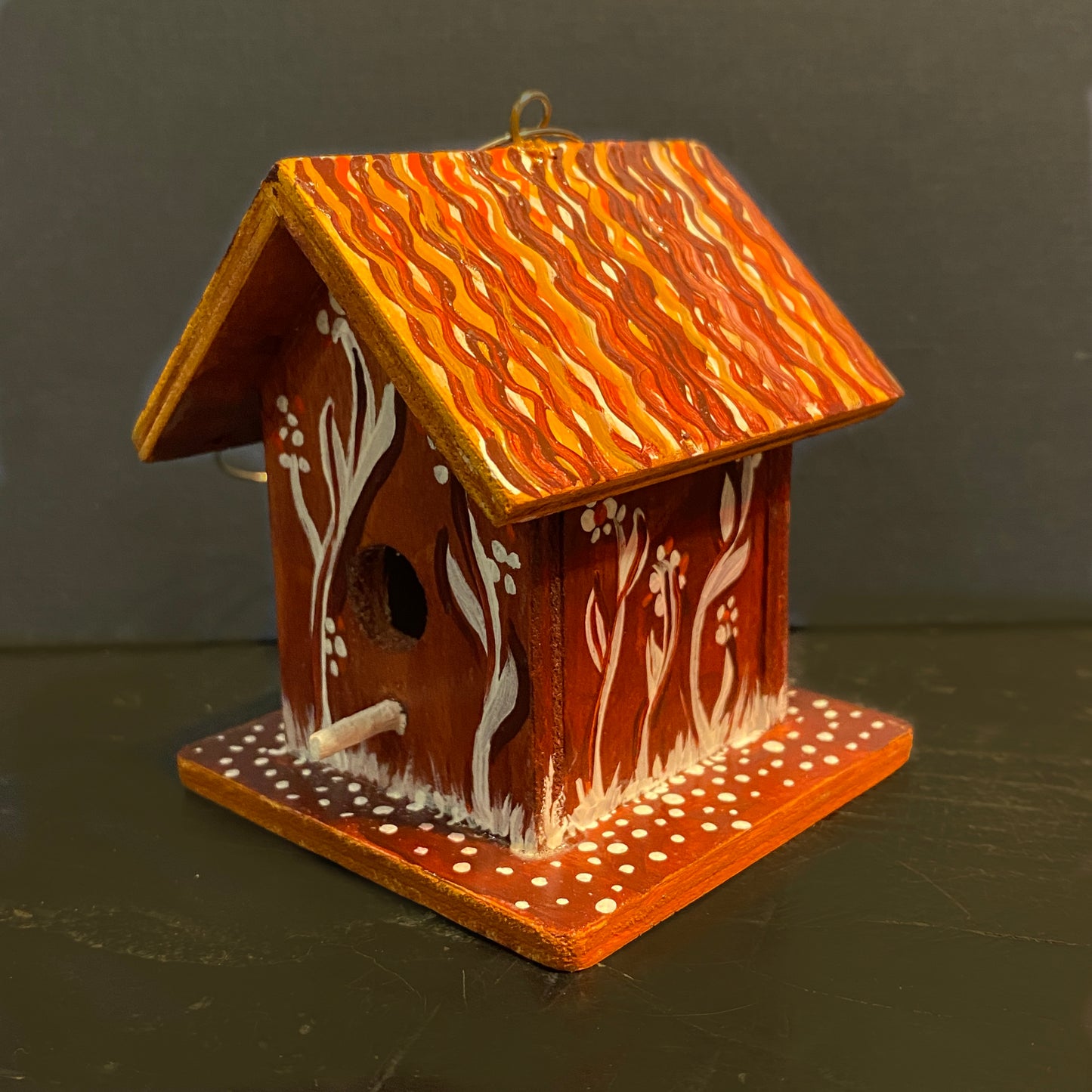 Mini Earthy Vine Birdhouse Ornament