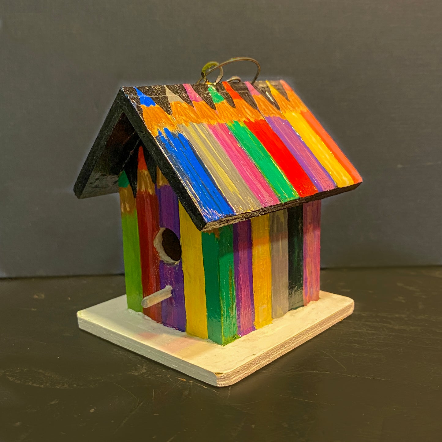 Mini Colored Pencil Birdhouse Ornament