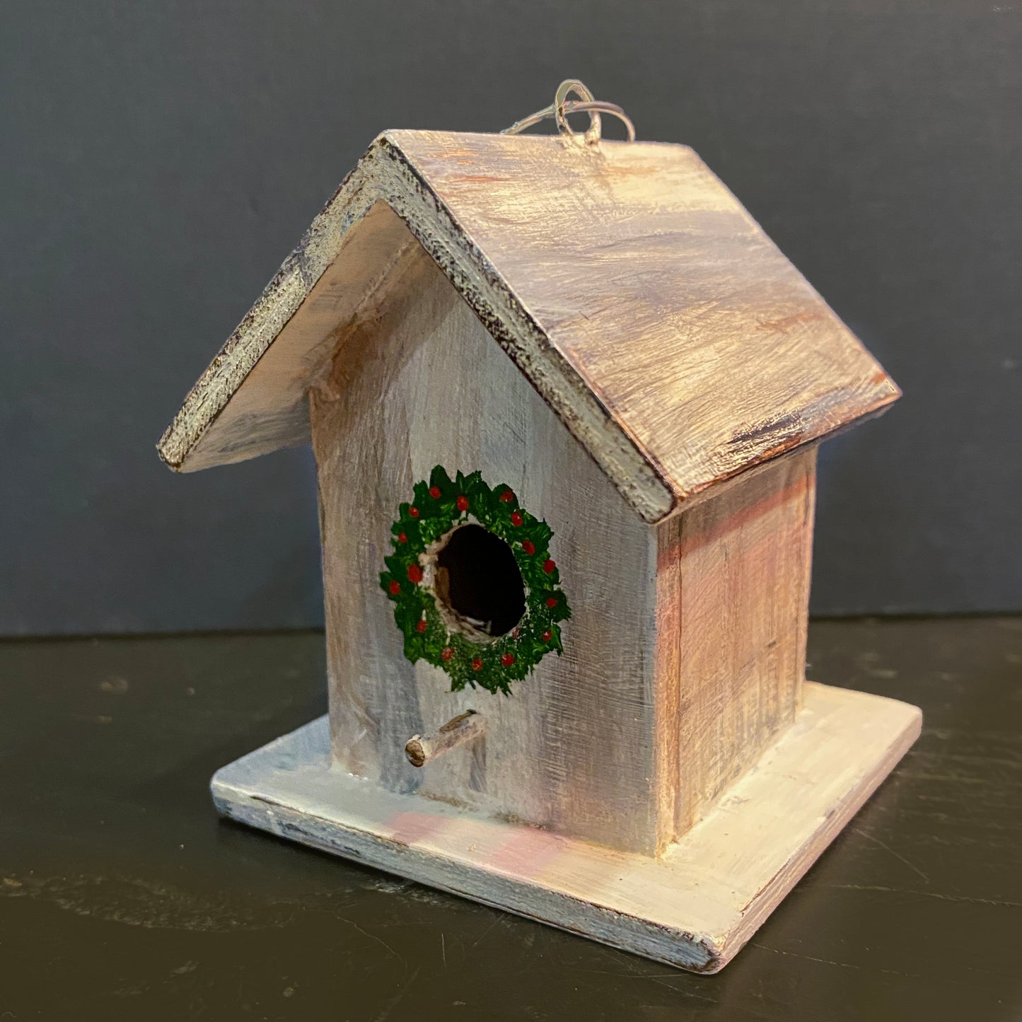 Mini Rustic Birdhouse Ornament