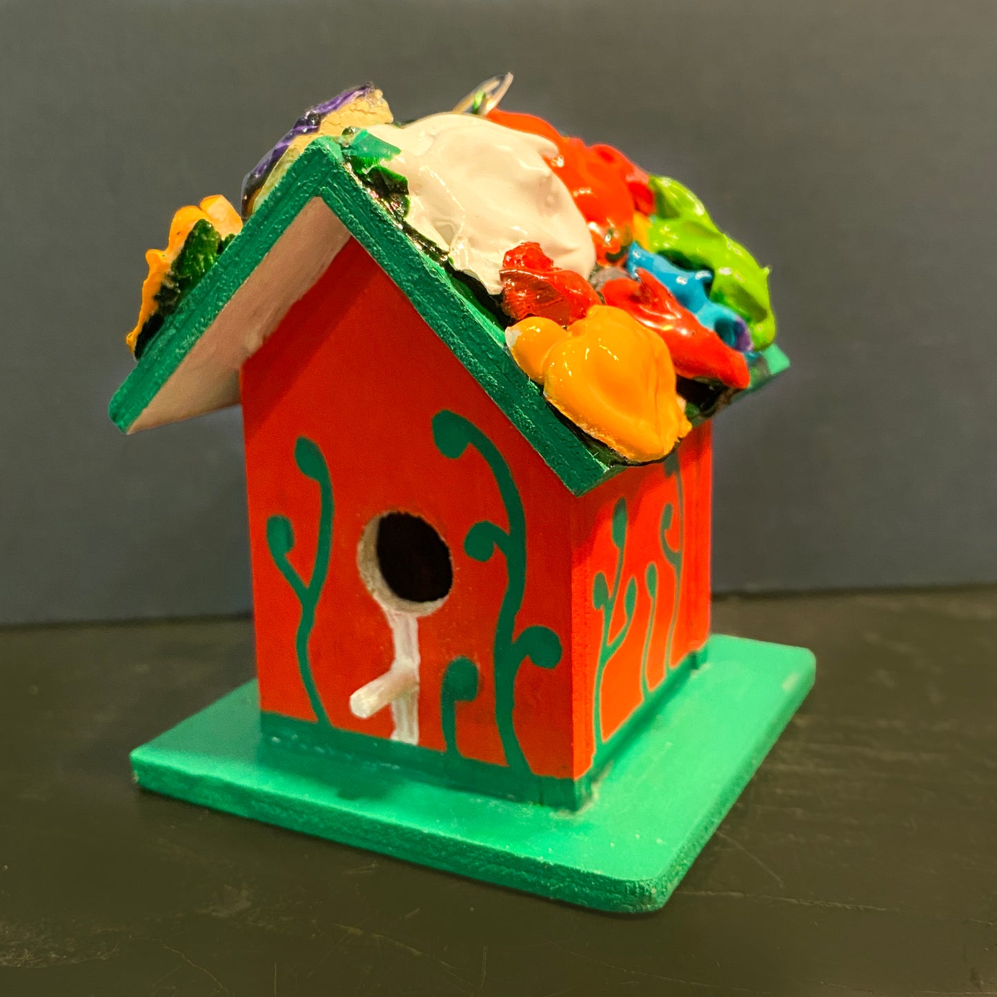 Mini Color Fiesta Birdhouse Ornament