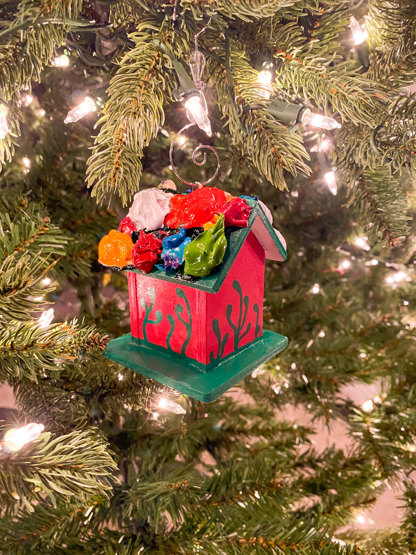 Mini Color Fiesta Birdhouse Ornament