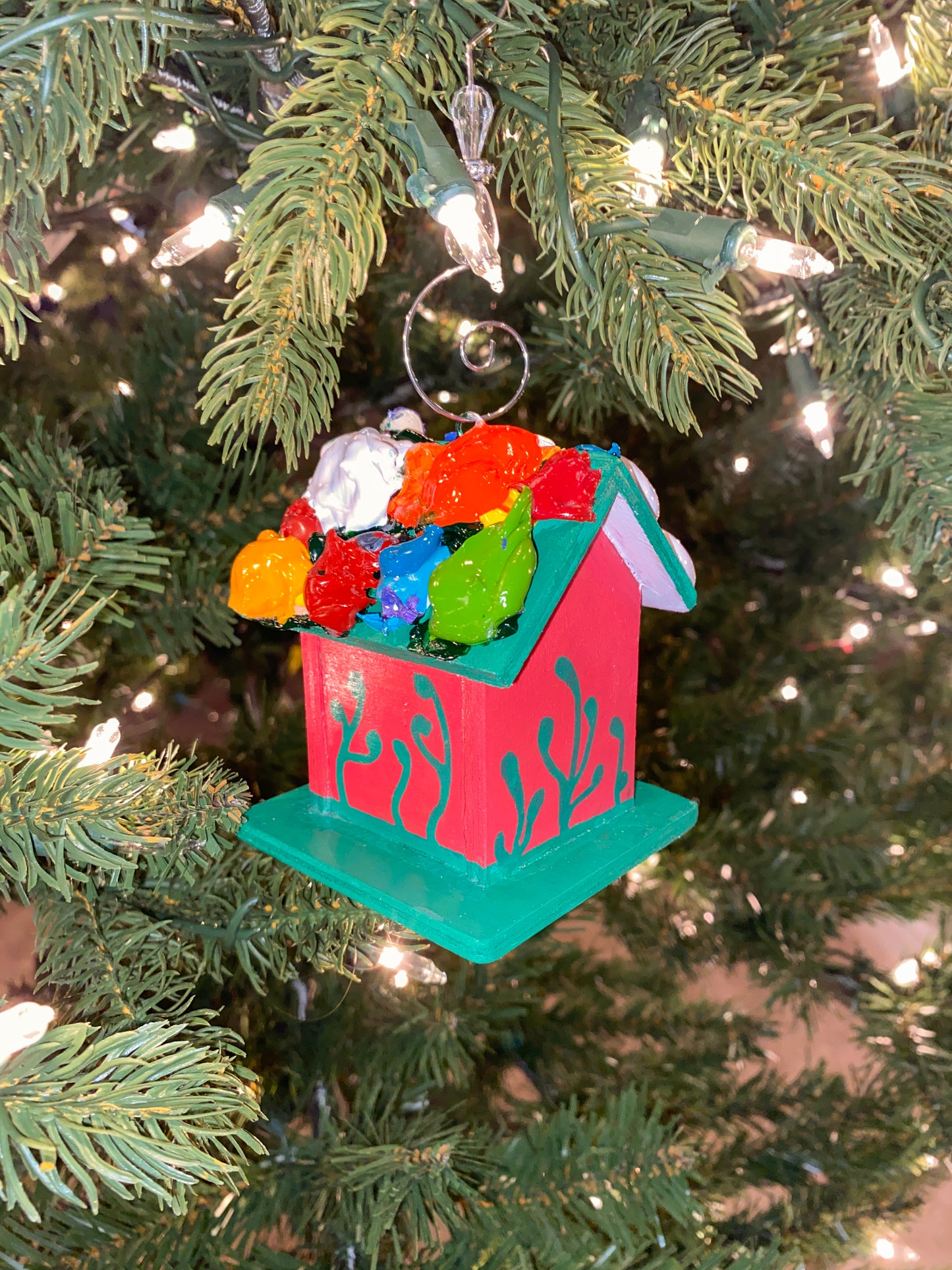 Mini Color Fiesta Birdhouse Ornament