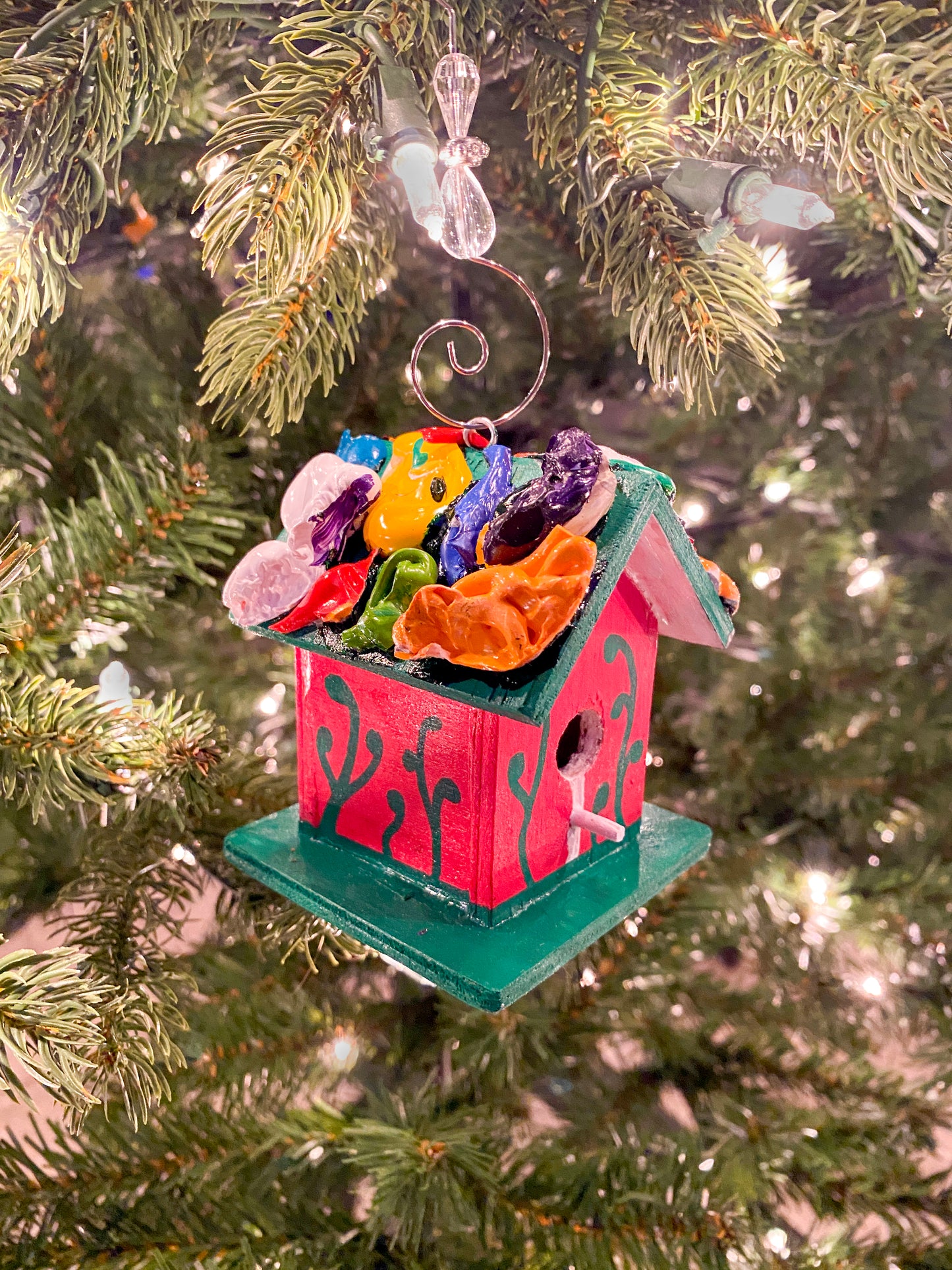 Mini Color Fiesta Birdhouse Ornament