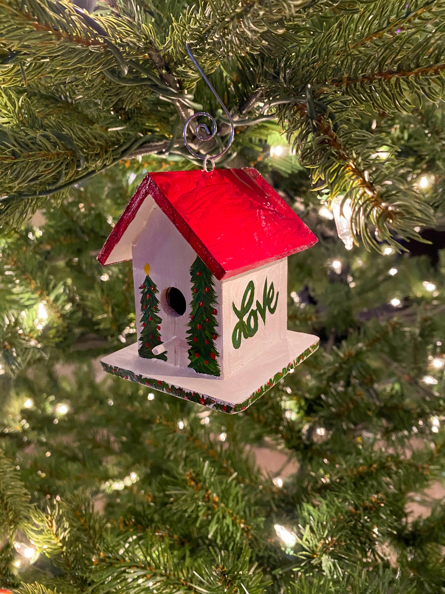 Mini Peace, Joy, Love Birdhouse Ornament
