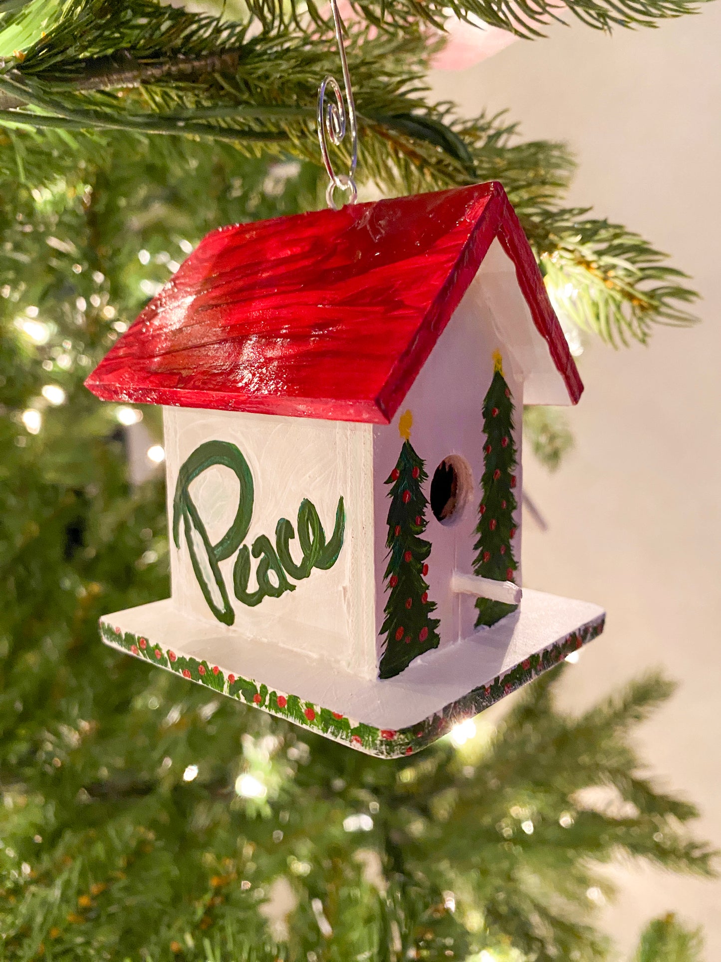 Mini Peace, Joy, Love Birdhouse Ornament