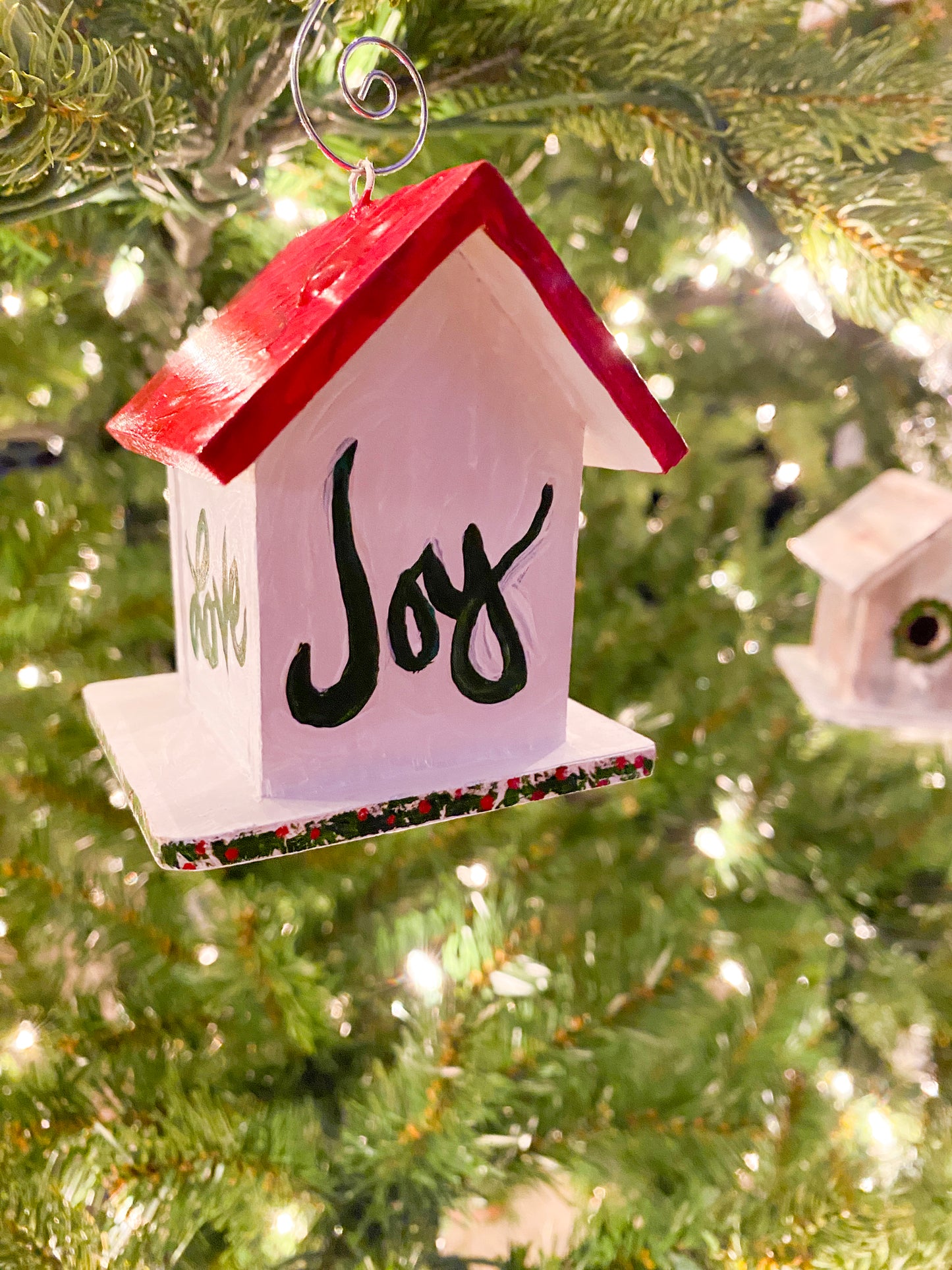 Mini Peace, Joy, Love Birdhouse Ornament
