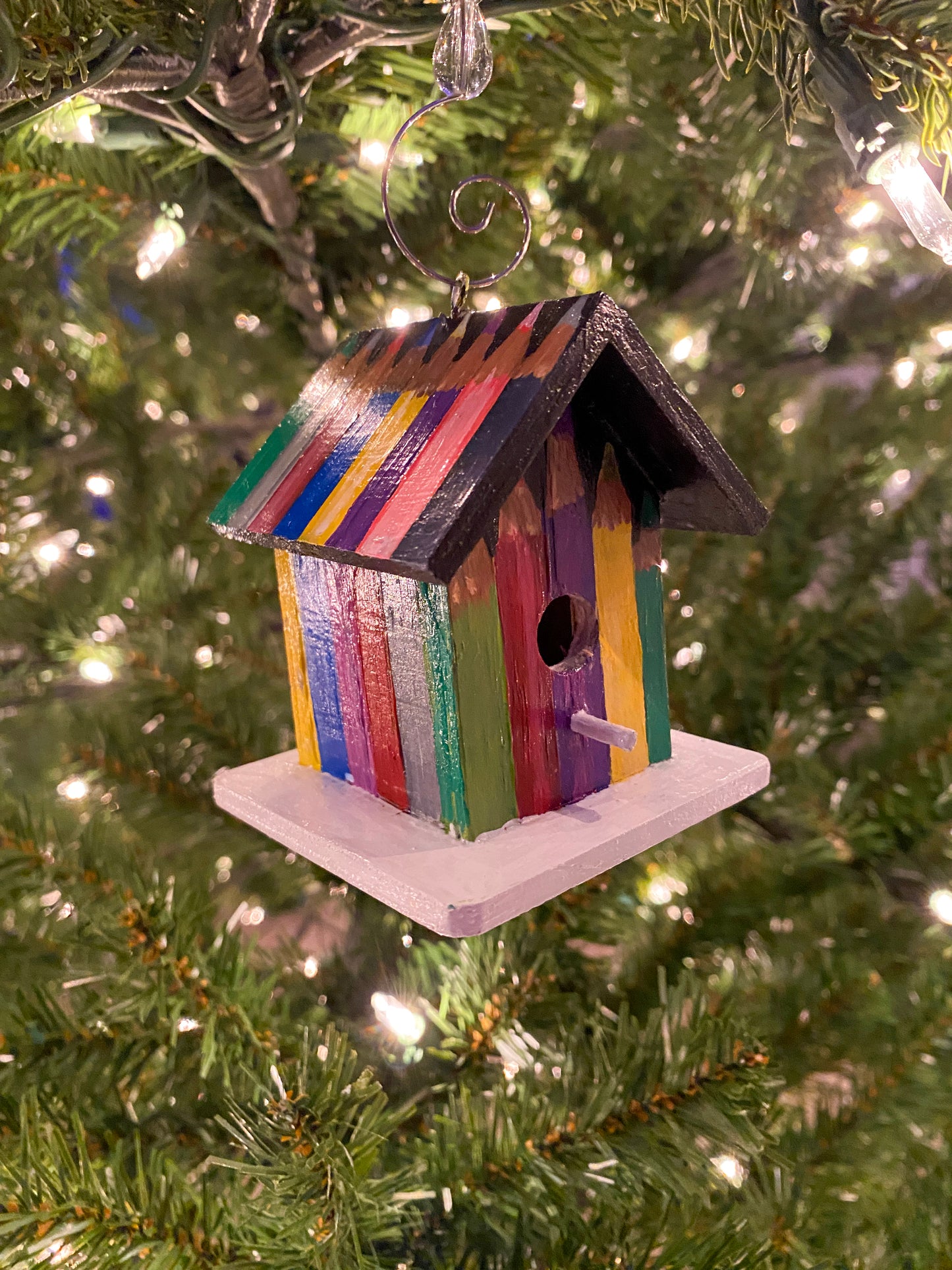 Mini Colored Pencil Birdhouse Ornament