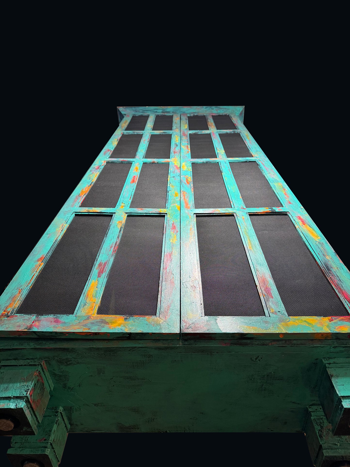 Hand Painted Whimsical Patina Hutch / Painted Furniture/ Home Decor