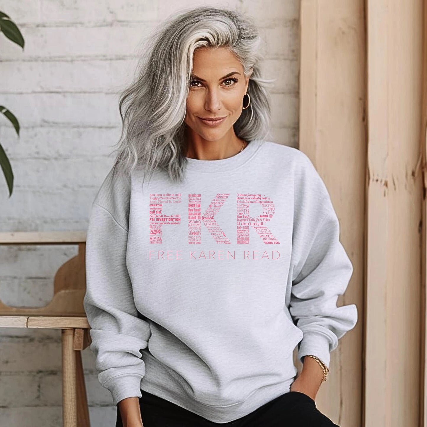 Free Karen Read Sweatshirt / FKR Filled Letters Shirt Karen Read Trial Gift