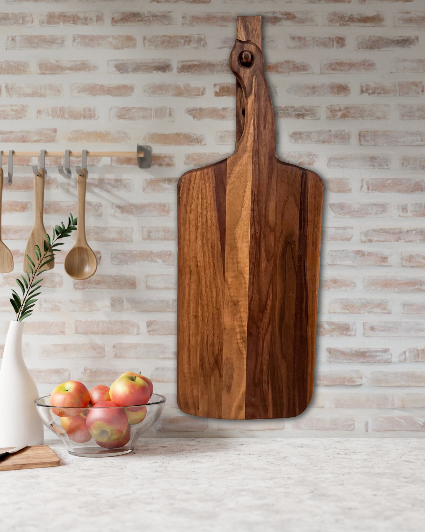 Handmade Black Walnut Charcuterie Board with Custom Wall Hanger