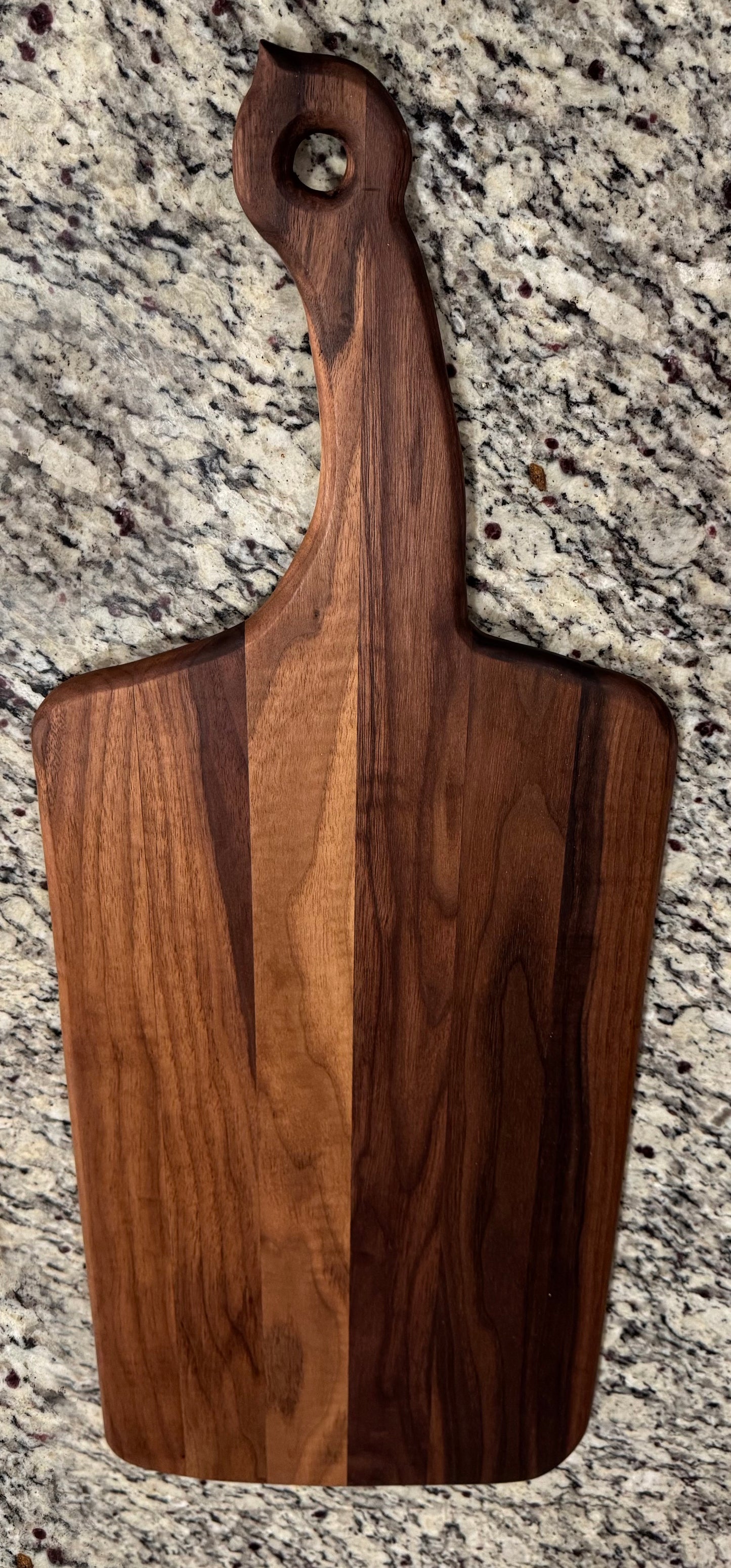 Handmade Black Walnut Charcuterie Board with Custom Wall Hanger
